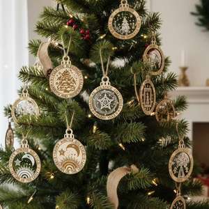 Ornements de Noël personnalisés du zodiaque, 12 signes, astrologie, <span class=keywords><strong>horoscope</strong></span>, ensemble de décoration de vacances, décoration d'arbre du zodiaque, signes suspendus - Product Image 1