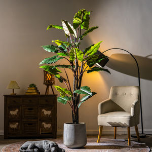 Decorazione per interni esterni con finto albero vegetale in plastica piante artificiali per soggiorno decorazione per la casa a foglia larga arcobaleno <span class=keywords><strong>Taro</strong></span> - Product Image 4