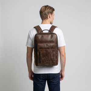 Custom Full Grain Genuine Leather Backpack Men Luxury Business Laptop <b>Bag</b> <b>Waterproof</b> Wholesale Rucksack Co LBK-0125 - Product Image 1