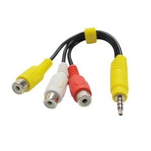 Cable divisor de audio y video de 3.5mm a 3RCA, adaptador macho a hembra para conexión de sonido y video estéreo - Product Image 3