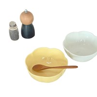 Bol à dessert en céramique blanc pur, style Instagram, pour petit-déjeuner, thé de l'après-midi, soupe sucrée, dessin animé, minimaliste moderne