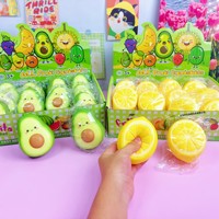 Jouet Squishy à Remontée Lente en PU, Thème Alimentaire Avocat Citron, Jouet Anti-Stress Décompression à Presser