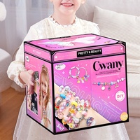 Kit de maquillage pour enfants Yasni, ensemble de bijoux en perles DIY fait main, bracelet et collier en plastique créatif pour filles, cadeau de créateur pour enfants
