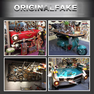 창조적 인 복고풍 산업 스타일 <span class=keywords><strong>Steampunk</strong></span> 금속 철 예술 큰 기어 시계 벽 장식 펜던트 도금 기술 새해 - Product Image 5