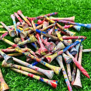 Nhà máy giá rẻ hơn Creative Camo in ấn thiết kế tùy chỉnh 70 mét chiều dài bằng gỗ Golf Tees