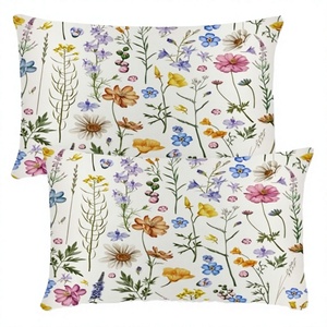 Juego de Fundas de Almohada Rectangulares con Diseño Floral y Geométrico Pastel Personalizado Hoshom, Ropa de Cama de Color Personalizado para Uso en el Hogar y Hoteles, Estampado - Product Image 4