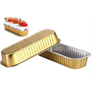 200ml Mini Loaf Pan Aluminum Foil Food Packaging Box Oven Use Coated Food Container Baking Tools