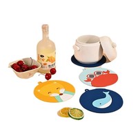 Sous-verre isolant en PVC souple personnalisé, style dessin animé, épaissi, résistant à la chaleur, antidérapant, tapis de table promotionnel de Wenzhou