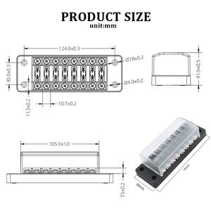 Bloc de fusibles à lame 8 voies pour entrées et sorties, support de fusibles pour fusibles ATC/ATS/287/257 pour automobile, camion, bateau, marine, camping-car - Product Image 2
