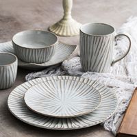 Vente en gros vaisselle en céramique services d'assiettes vaisselle vaisselle bol tasse pour hôtel restaurant utilisé luxe dîner ensemble de couverts en céramique