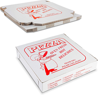 Caja de Pizza para Llevar de Primera Calidad, Blanca, con Logotipo Personalizado Impreso, de Cartón Corrugado de Grado Alimenticio para Restaurante