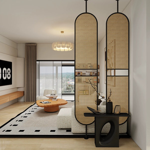 New Chinese-style ironwork rattan <b>partition</b>, Japanese-style living room and <b>office</b> glass screen, entrance hall, modern <b>wall</b> - Product Image 3