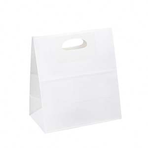 ถุงกระดาษของขวัญสีขาวพิมพ์โลโก้ตามสั่งขายส่งพร้อมหูหิ้ว - Product Image 5