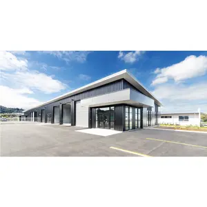 Metal frame building prefabricated warehouse workshop office building car showroom with free design