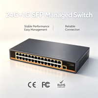 Commutateur PoE Gigabit 24 ports en gros, commutateur réseau Ethernet géré par le cloud avec contrôle VLAN pour la vidéosurveillance et les réseaux professionnels