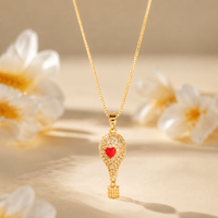 Collier Cœur en Cuivre Zircon Doré 2026 avec Chaîne Maille Forçat, Bijou Tendance et Élégant pour Femme, Idéal pour Mariage, Saint-Valentin et Usage Quotidien
