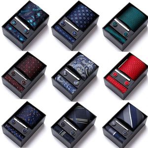 FX <b>Mens</b> 6-Piece Tie Gift Set Corporate Business Formal Wedding Ties-Polyester Jacquard Checkered Pattern Factory Wholesale Stock - Product Image 1