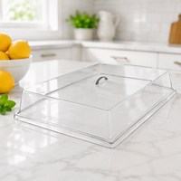 Couverture de gâteau rectangulaire transparente écologique en acrylique, plateau à pâtisserie transparent, couvercle de présentoir à gâteau transparent pour table de desserts de fête