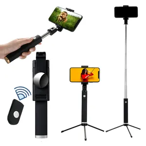 Nieuw Ontwerp Selfie Stick Flexibele 360 Rotatie Afstandsbediening Telefoonhouder Selfie Stick Statief Stand Met Spiegel