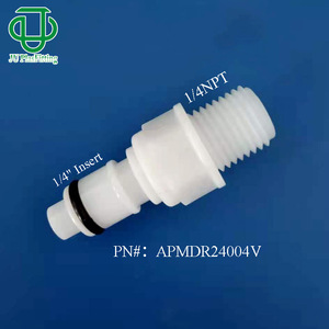 Conector macho de conexión rápida de plástico POM con rosca NPT de 1/4 pulgadas de la serie AP con válvula de cierre para agua - Product Image 4