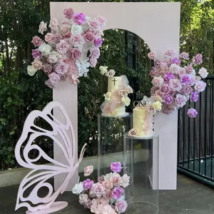 Kunden spezifische Hintergrund blume PVC Acryl Hochzeit Hintergrund Dekoration Stand und Hochzeits sockel