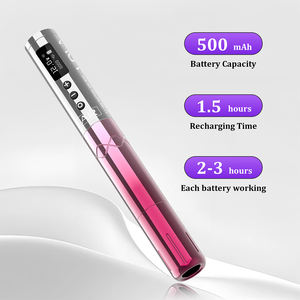 EZ Tattoo Nouvelle mise à niveau Lola Air Rose dégradé 2 Batteries supplémentaires Pack Machine à tatouer <span class=keywords><strong>sans</strong></span> <span class=keywords><strong>fil</strong></span> pour le cuir chevelier Maquillage permanent Stylo - Product Image 4