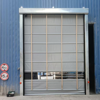 Porte rapide à enroulement moderne bleue haute performance, porte empilable à grande vitesse pour entrepôts, surface finie, porte industrielle