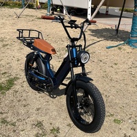 Sepeda Listrik Moped Bafang 20 Inci Ban Tebal Rangka Aluminium Alloy 48V 500W Baterai Lithium 20Ah Suspensi Penuh