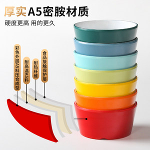 Vajilla de melamina Xiangyuan, tazones pequeños de dos tonos, sencillos y duraderos, ideales para arroz y sopa, uso comercial en hot pot. - Product Image 3