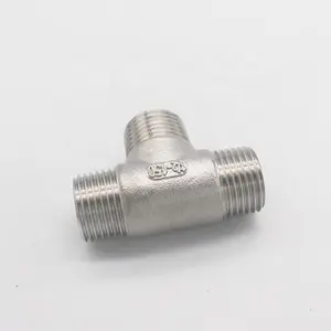 Casting Pipe Fitting Connector Male Equal Tee 304 Stainless Steel Male Thread Connection 150 LB 1"