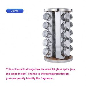 Rotary Holder <b>Spice</b> Seasoning Organizer with Bottle Glass Seasoning Bottle Wholesale Premium Seasoning Bottle Glass - Product Image 4