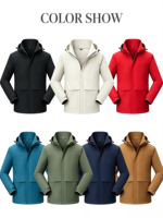 Veste imperméable coupe-vent unisexe à capuche avec doublure polaire intégrée, idéale pour la randonnée et le camping, motif automne