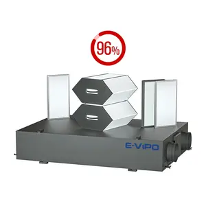 E-VIPO HRV ERV HVAC Sistema Fornecimento e Extrato Ventilador Flat Alta Pressão Estática EC Motor VMC Crossflows Unidade de Ventilação Mecânica