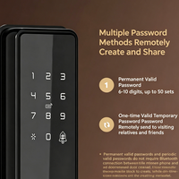 Serrure Intelligente Intérieure Haute Sécurité à Empreinte Digitale WiFi Tuya, Verrou Électronique à Code Tactile pour Porte en Bois de Maison, Chambre ou Bureau