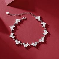 Bracelet et Chaîne de Cheville de Luxe Hip Hop en Argent Sterling S925 avec Diamant Moissanite Taille Brillant et Breloque Cœur Glacé, Cadeau pour Homme et Femme