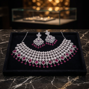 Adornos antiguos Conjunto de joyas de platino Patrón religioso chapado en rodio Diseño clásico vintage de lujo para regalos y fiestas - Product Image 1