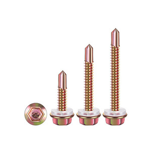 Tornillos Autoperforantes de Cabeza Hexagonal 4.2x20 4.2x25 4.2x30 4.2x40 4.2x50 con Arandelas para Metal, Grado A, Acero al Carbono - Product Image 1