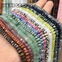 Perles de pierres précieuses naturelles hexagonales à facettes Heishi 6x3mm, perles rondes en pierre naturelle à facettes en forme de lentille pour la fabrication de bijoux