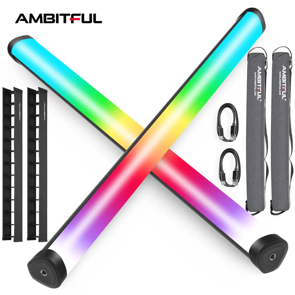 AMBITFUL A2pro 20W Adjustable brightness effect RGB LED light stick tube live professional photography video light