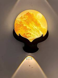Sunset Sky Round LED Wall Light <strong>Warm</strong> Glow Cloudy Landscape Decorative <strong>Lamp</strong> for Cozy Home, Bedroom Ambient Lighting - Product Image 2