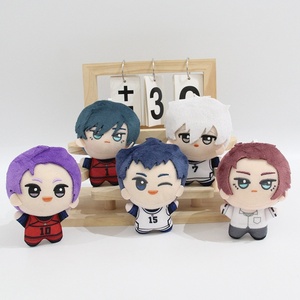 5 styles de nouveaux porte-clés en peluche anime bleus Losk, figurines mignonnes Baby Chibi Reo Mikage Isagi Yoichi, breloques de sac en peluche, vente en gros - Product Image 1