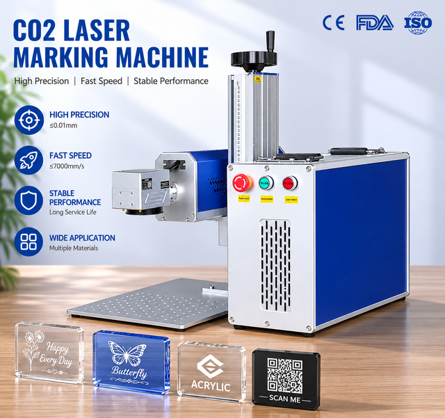 Portable 30W 40W 50W Laser Marking Engraving Machine Desktop Co2 Laser Engraving Machine for Wood Paper Leather Acrylic