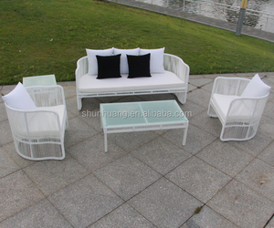 Muebles de aluminio para exteriores, juego de sofá <span class=keywords><strong>Terence</strong></span>, patio, sofá seccional, conversación para impermeable, PE, ratán, balcón, sofás de jardín - Product Image 3