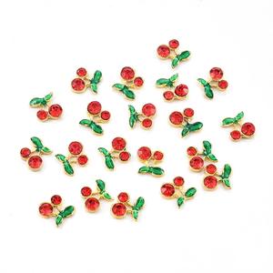 3D métal doux cerise forme paillettes <span class=keywords><strong>rouge</strong></span> strass ongles diamants alliage bijoux nail art décalcomanies kawaii charmes pour <span class=keywords><strong>manucure</strong></span> décor - Product Image 3