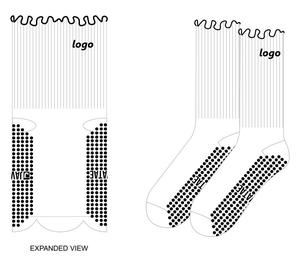 उच्च गुणवत्ता वाले मोजे कढ़ाई सफेद रफल गुलाबी दिल की पकड़ महिला योग मोजे महिलाओं योग मोजे - Product Image 3