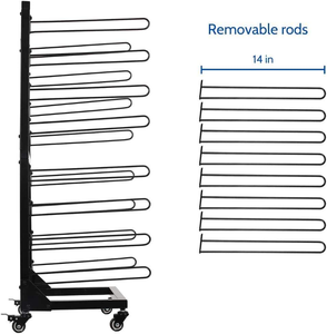 Supporto in ferro da stampa per pavimenti in vinile supporto per <span class=keywords><strong>rotolo</strong></span> di tessuto nastro espositore con ruote mobili - Product Image 2