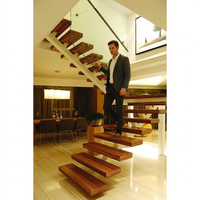 Nouvelle Escalier Moderne de Luxe Intérieur à Monopoteau avec Rampe en Verre, Conception Intelligente, Fournisseur Chinois