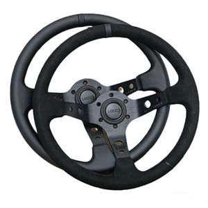 <span class=keywords><strong>Volant</strong></span> de course universel en cuir et aluminium de 14 pouces (355 mm) pour voiture, <span class=keywords><strong>volant</strong></span> sport de <span class=keywords><strong>drift</strong></span> profond avec logo - Product Image 2
