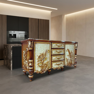 Luxury French European Carved Solid Wood Gold <b>Sideboard</b> Console Cabinet Classic Baroque Storage for Living Room Dining Room - Product Image 2