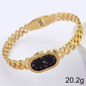 Gelang Baja Tahan Karat Grosir Mode Mewah Ringan INS18K Emas Gelang Wanita Berkualitas Tinggi Zirkon Berlian Penuh - Product Image 2